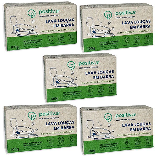 Lava Louças Em Barra Melaleuca 100g Positiv.a - Combo 5 Und.