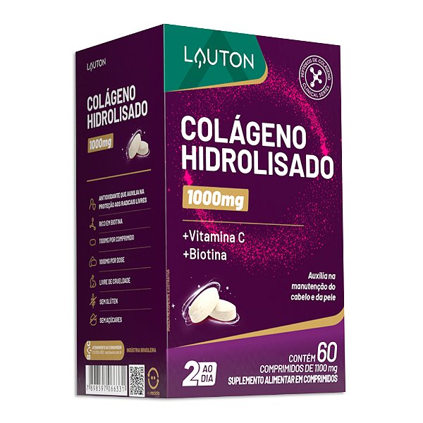 Colágeno Hidrolisado 1000mg 60 Comprimidos - Lauton