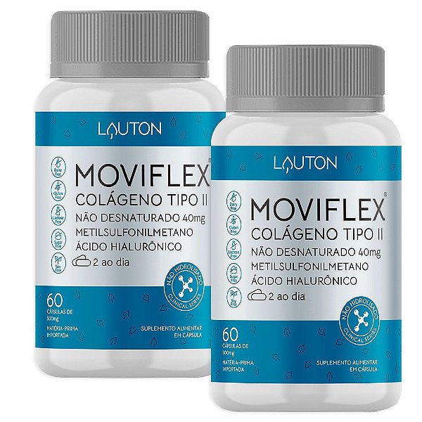 Colágeno Tipo II Moviflex 60 Comprimidos Lauton - 2 Unidades (FRETE GRÁTIS)