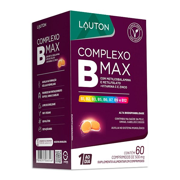 Complexo B Max 60 Cápsulas - Lauton Nutrition