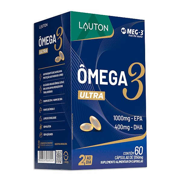 Ômega 3 Ultra 1400mg 60 Caps Lauton – Saúde Coração e Mente