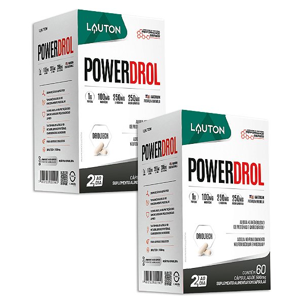 Suplemento Powerdrol Pré-Treino Natural 60 Cp. Lauton - 2 Un