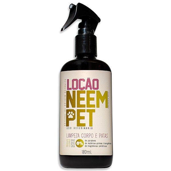 Loção Neem Pet Limpeza Corpo e Patas 180ml - Openeem
