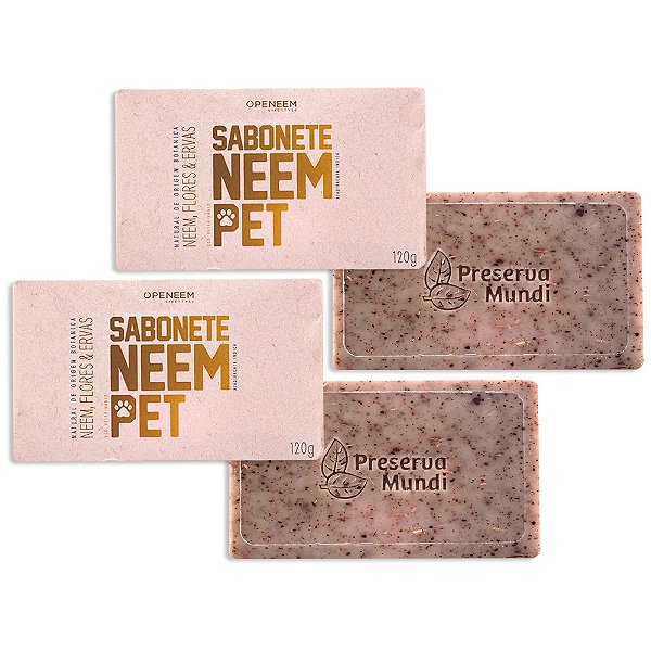 Sabonete Neem Pet 120gr Para Cães e Gatos Openeem - 2 Unid.