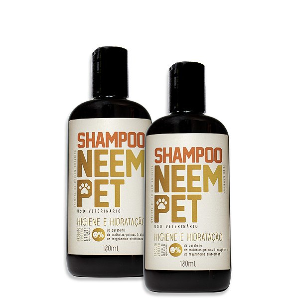Shampoo Neem Pet 180ml para Cães e Gatos Openeem - 2 Unid.