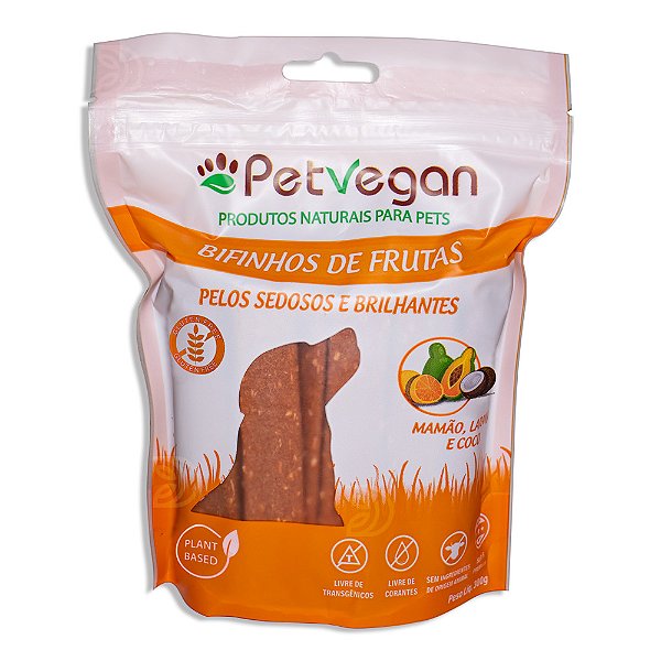 Bifinho PetVegan Frutas 300g | 100% Vegano e Sem Glúten