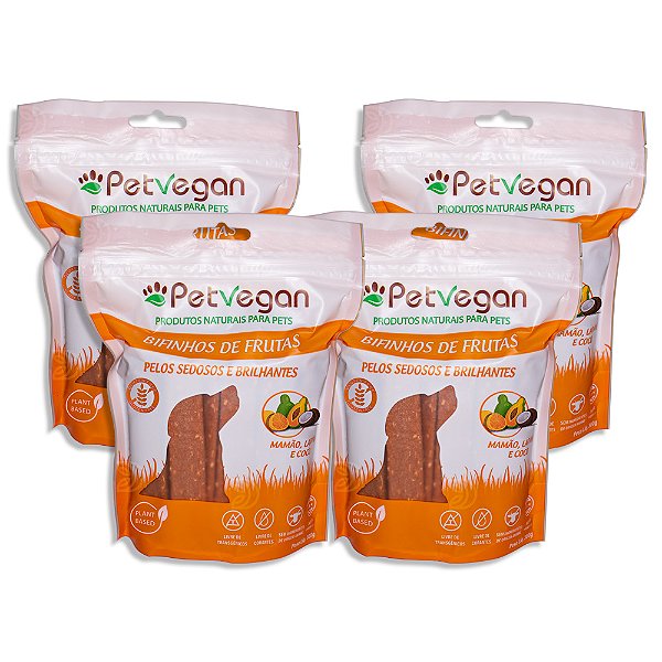 Bifinho PetVegan Frutas 300g |100% Vegano Sem Glúten - 4 Un