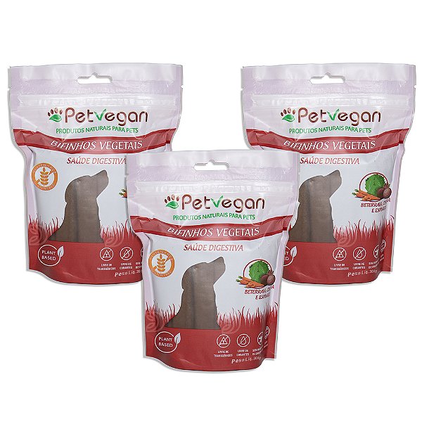 Bifinho PetVegan Vegetais 300g | 100% Vegano Sem Glúten 3 Un