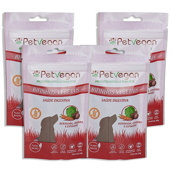 Bifinho PetVegan Vegetais 60g | 100% Vegano Sem Glúten 4 Un.