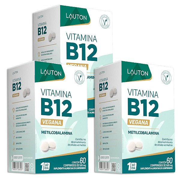 Vitamina B12 Vegana 60 Comprimidos Lauton - 3 Unidades