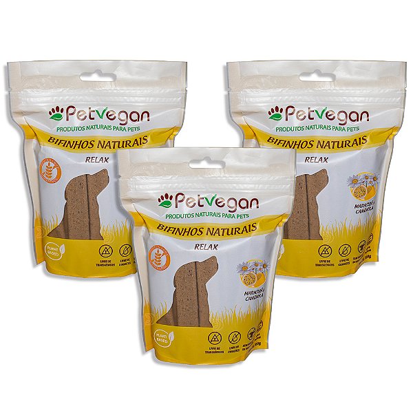 Bifinho PetVegan Relax 300g |100% Vegano Sem Glúten - 3 Un