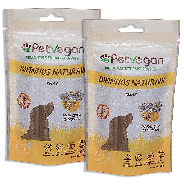 Bifinho PetVegan Relax 60g |100% Vegano Sem Glúten - 2 Un