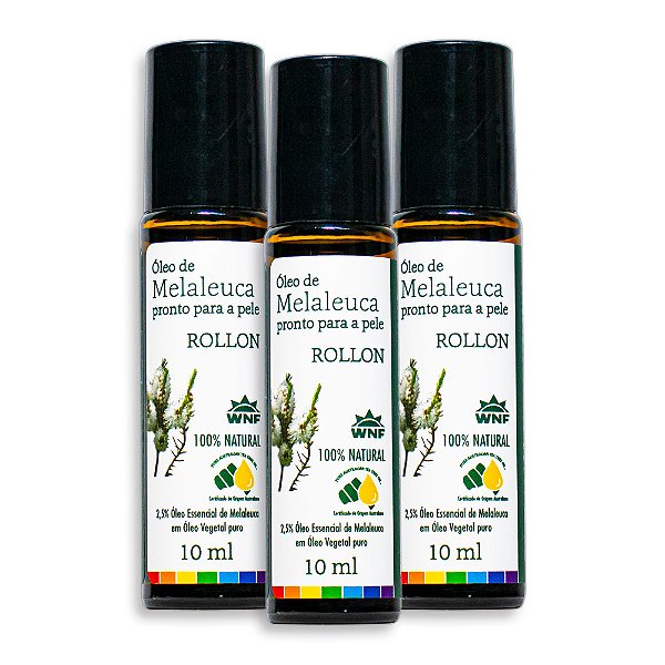 Roll-On Óleo de Melaleuca Pronto Para Uso 10ml Wnf - 3 Unid.