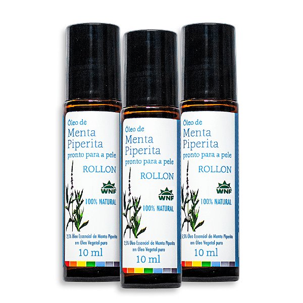 Roll-On Óleo Menta Piperita Pronto Para Uso 10ml Wnf - 3 Un