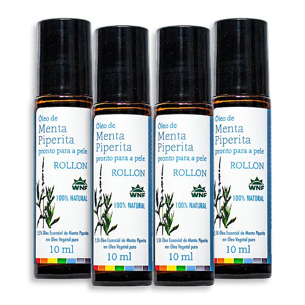 Roll-On Óleo Menta Piperita Pronto Para Uso 10ml Wnf - 4 Un