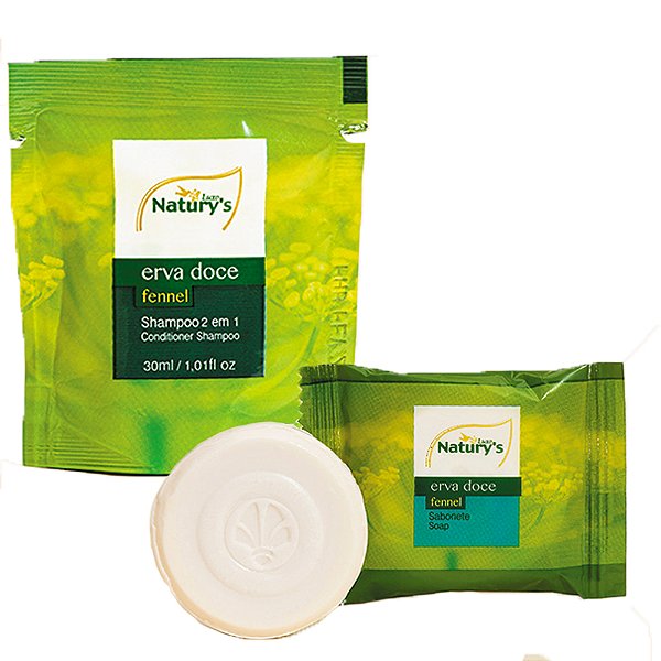 Kit 500 Sabonetes 20g Erva Doce + 400 Shampoo 2 em 1 Erva doce 30ml