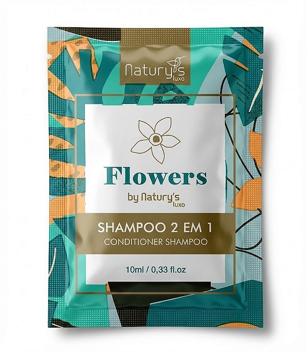 Shampoo 2 em 1 Sachê 10ml Flowers by Natury's - Amenities para Hotel e Pousada