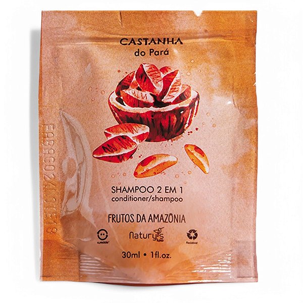 Shampoo 2 em 1 Frutos da Amazônia Castanha do Para Naturys Sachê 30ml