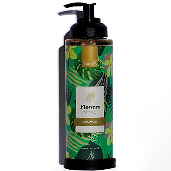 Shampoo Flowers by Natury's Luxo Frasco 400ml Dispenser (Vávula Pump)