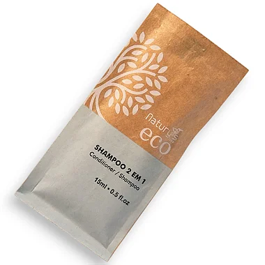 Kit 1000 Shampoo 2 em 1  Sachê 15ml Ecológico Sustentavel
