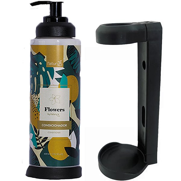 Kit Condicionador Flowers by Natury's Luxo Frasco 400ml Dispenser (Vávula Pump) + SUPORTE