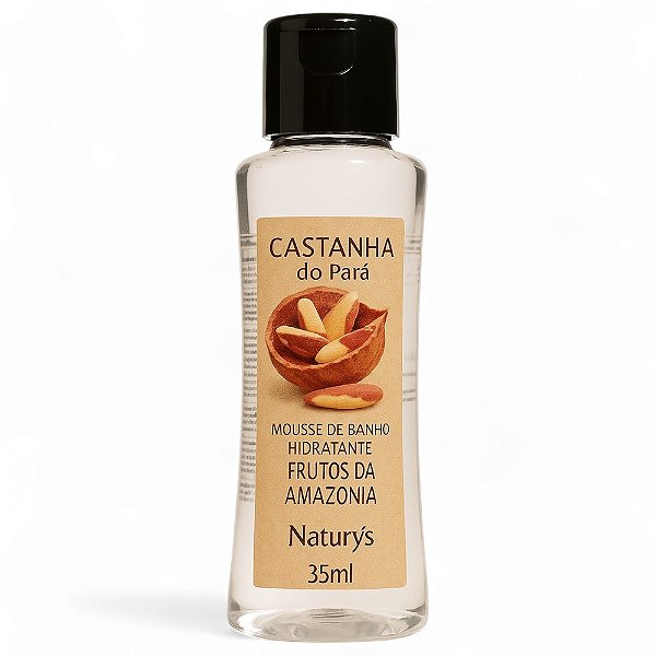 Kit 200 Mousse de Banho Castanha do Pará Frasco 35ml Naturys