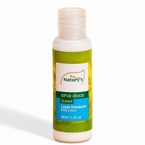 Kit 200 Loção Hidratante Erva Doce Frasco 35ml Naturys
