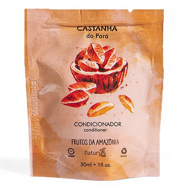Kit 200 Condicionador Frutos da Amazônia Castanha do Para Naturys Sachê 30ml