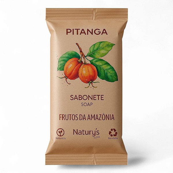 Kit 500 Sabonete 20g Pitanga Natury’s Luxo – Frutos da Amazônia para Hotéis, Pousadas e Spas