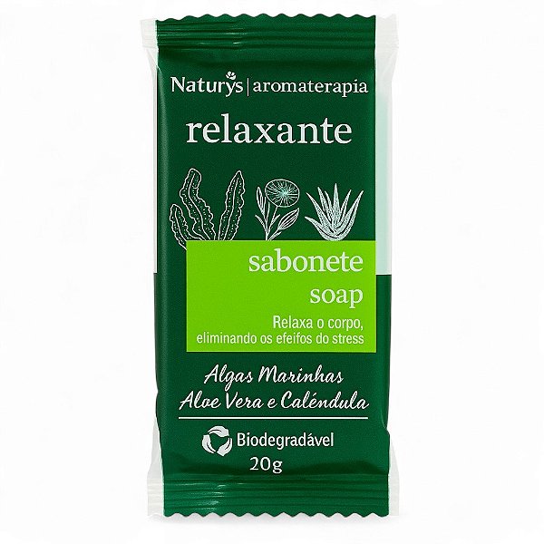 Kit 100 Sabonetes 20g Naturys Aromaterapia Relaxante – Algas Marinhas, Aloe Vera e Calêndula