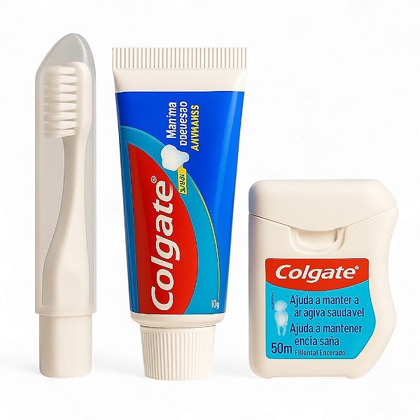 Kit Higiene Bucal Colgate com Escova Trip, Creme Dental 30g e Fio Dental 50m