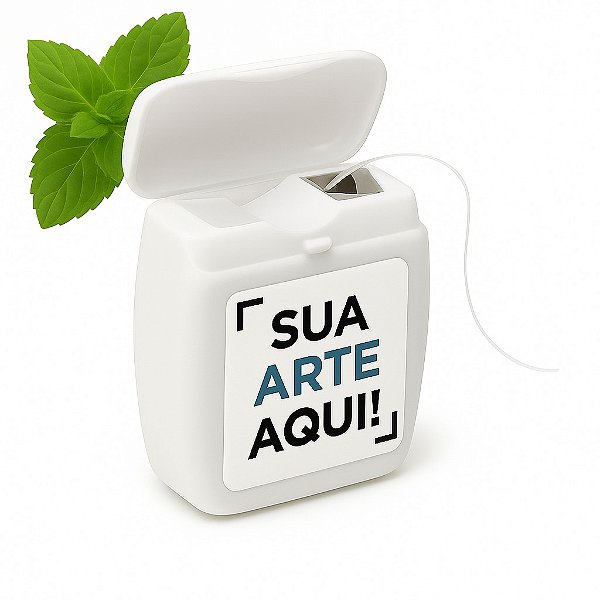 Kit 50 Fio Dental 25m Extra Fino Menta Menta Personalizado
