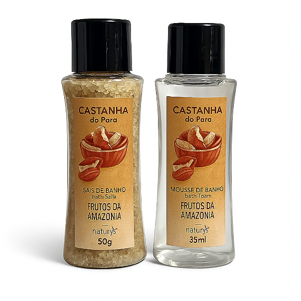 Kit Hidro Mousse de Banho + Sais de Banho Castanha do Pará – Frutos da Amazônia | Naturys