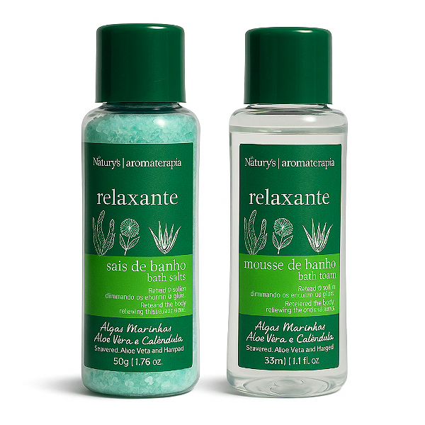 Kit Hidro Mousse de Banho + Sais de Banho Relaxante – Naturys Aromaterapia