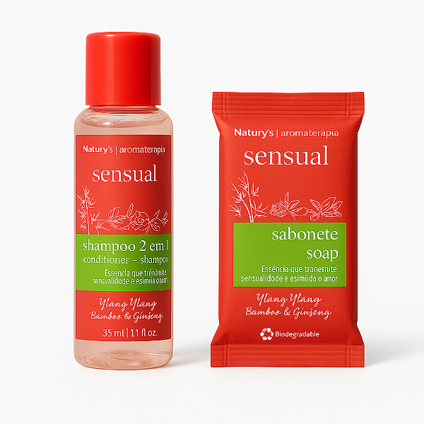 Kit Shampoo 2 em 1 35ml + Sabonete 20g | Naturys Aromaterapia Sensual