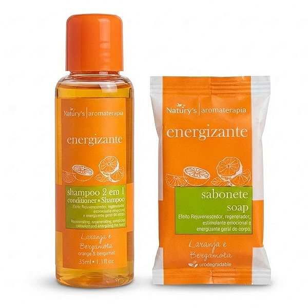 Kit Shampoo 2 em 1 35ml + Sabonete 20g | Naturys Aromaterapia Energizante