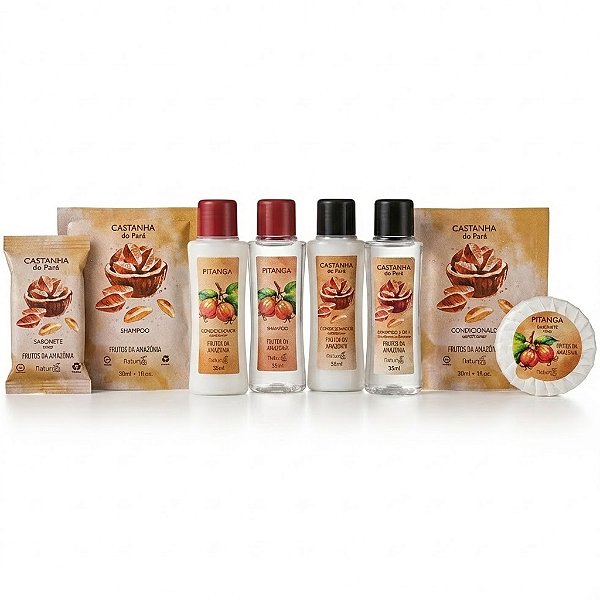 Kit Amostras Amenities Frutos da Amazônia - Linha Completa Hotelaria (17 Itens)