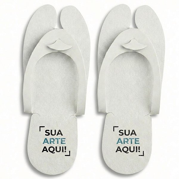 100 Pares de Chinelo Descartável Personalizado - Branco | (Ideal para Hotéis, Spas e Eventos)