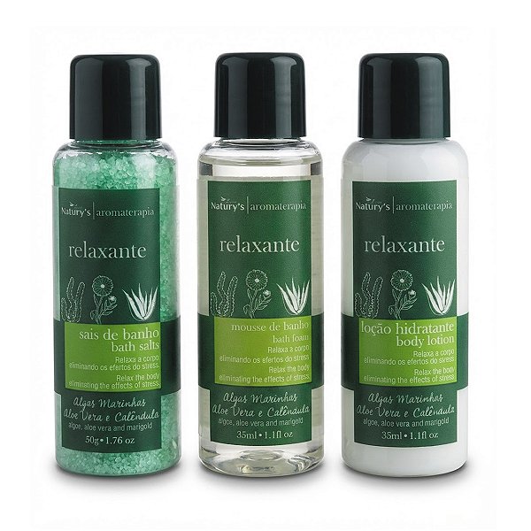 Kit Spa Relaxante: Mousse + Sais de Banho + Hidratante 35ml - Ideal para Hotéis e Resorts