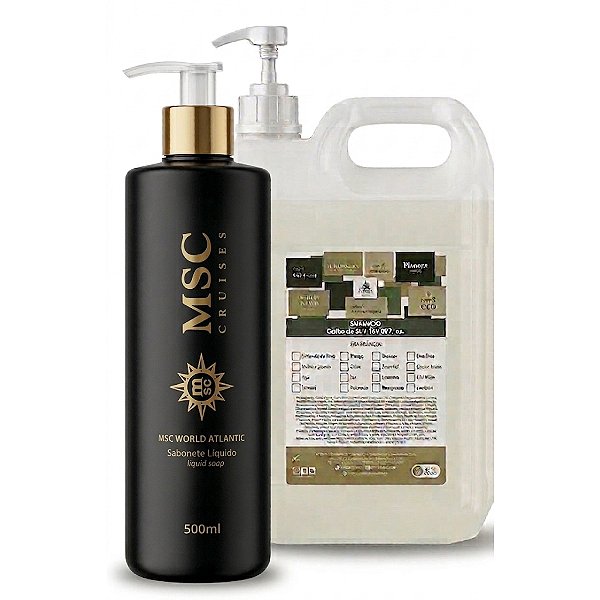 Dispenser 500ml Preto Wegreen Personalizado + Refil Shampoo Galão 5 Litros