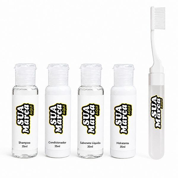 50 KitS Amenities Personalizado Wegreen – 5 Itens para Hospedagens, Hospitais, Clínicas e Brindes Corporativos