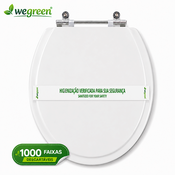 1000 Faixas Sanitária Higienização Verificada 48 x 3,5 cm | Para Hotéis, Hospitais, Pousadas e Resorts