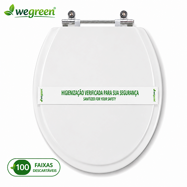 100 Faixas Sanitária Higienização Verificada 48 x 3,5 cm | Para Hotéis, Hospitais, Pousadas e Resorts