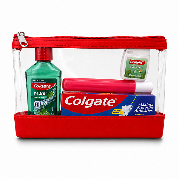 Kit Higiene Pessoal Premium Wegreen com Necessaire | Escova, Creme Dental, Enxaguante Bucal e Fio Dental