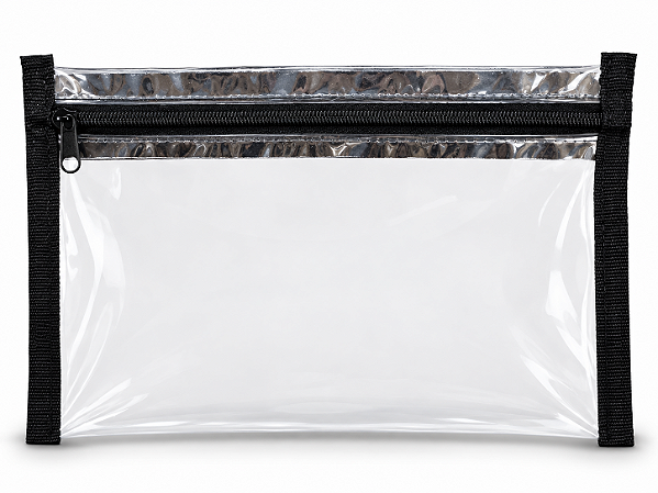 Necessaire Transparente 20x12,5cm Zíper Preto | Wegreen