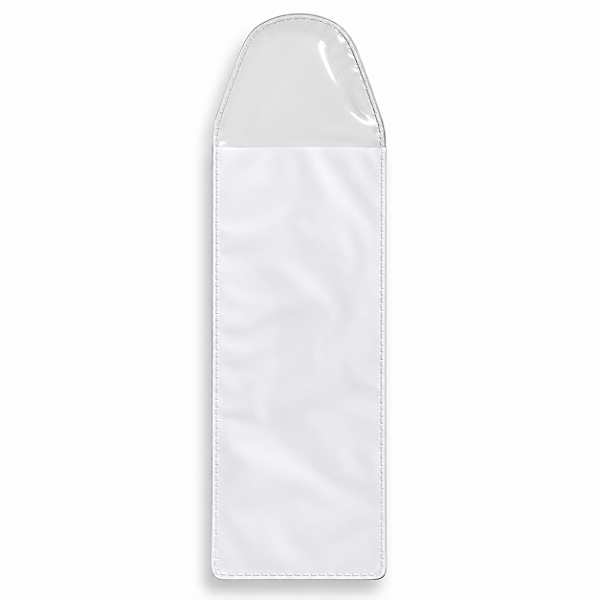 Kit 50 Necessaires Envelope em PVC Transparente com Fundo Branco 16x6cm