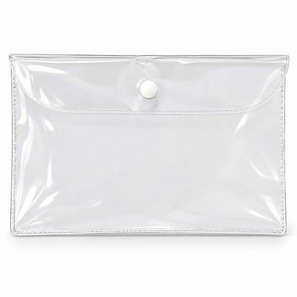 Kit 10 Necessaire Transparente em PVC Wegreen 19x12cm com Botão