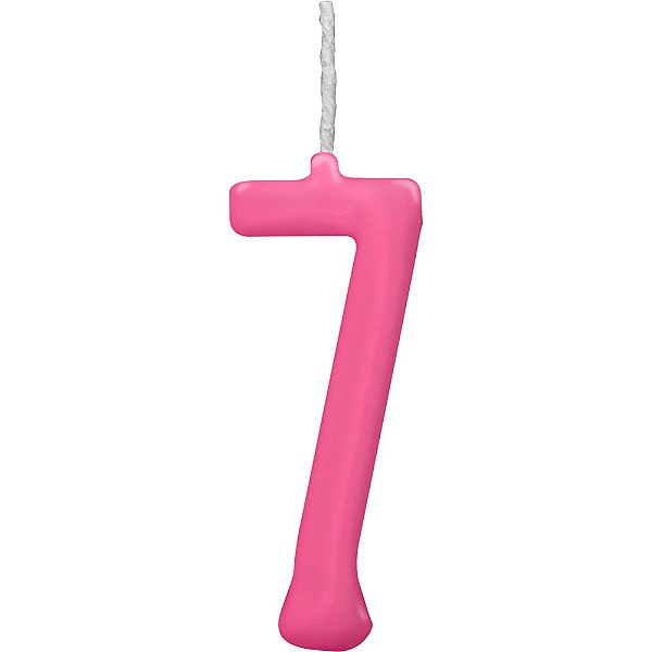 Vela Parabéns Pink Número 7