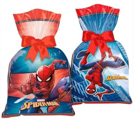 SACOLA PLÁSTICA HOMEM-ARANHA 12UN