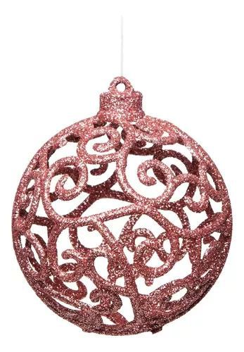 BOLA COM ARABESCO VAZADA REG 6CM (BOLAS) JG C/8 PC
